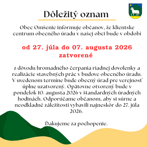 Dovolenka na&nbsp;Ocú Omšenie