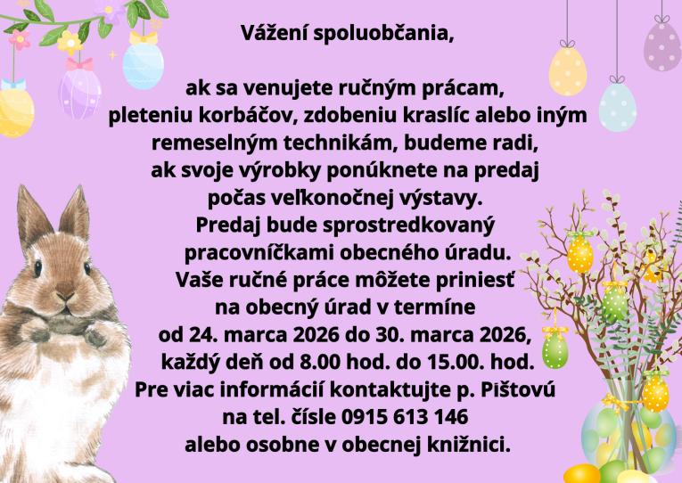 Výzva na zapojenie sa do veľkonočnej výstavy v Omšení